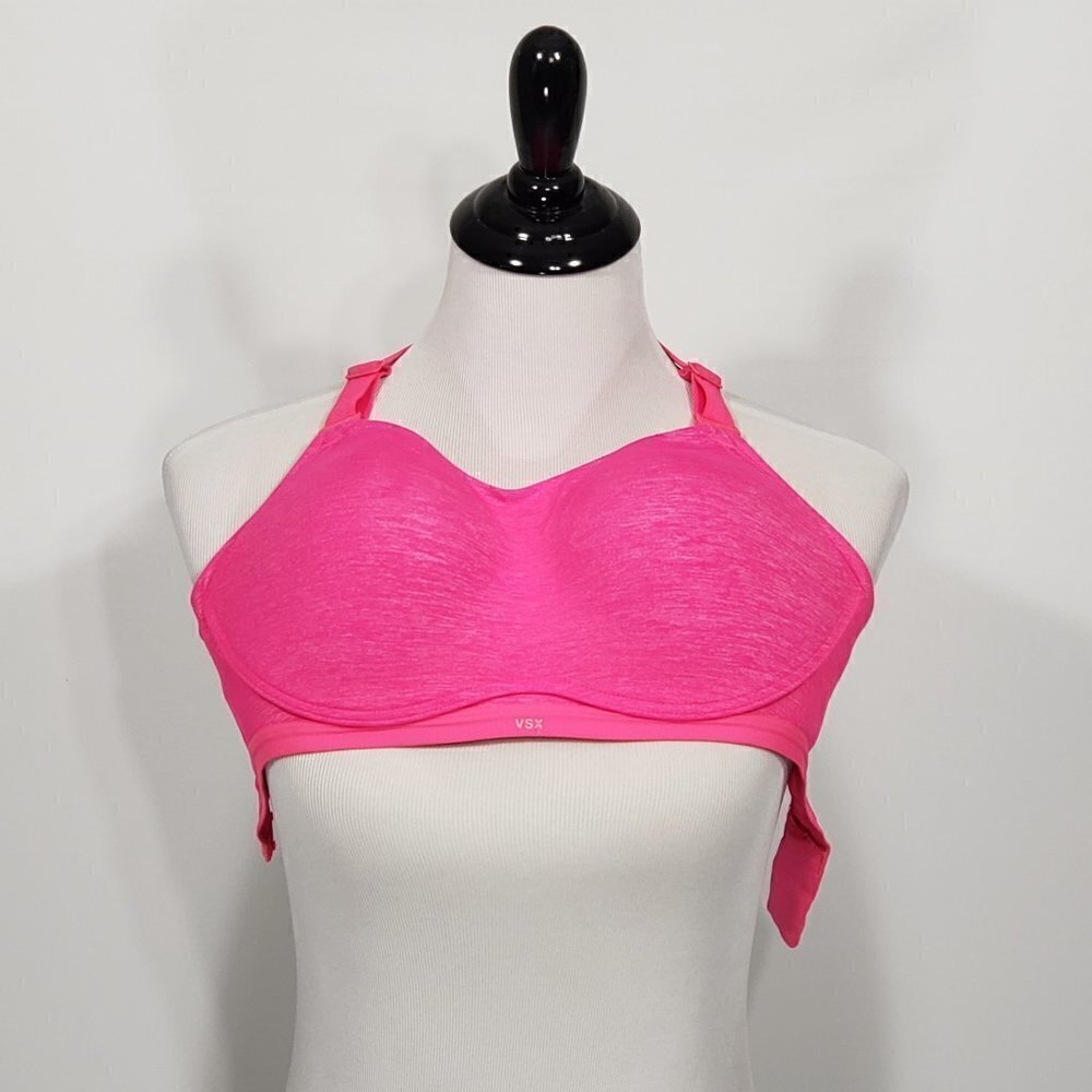 VSX Sport  Victorias Secret  Hot Pink Sports Bra  32D  Cross Back